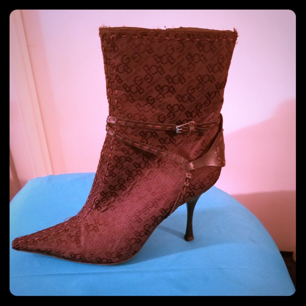 Brown buckled ankle boots